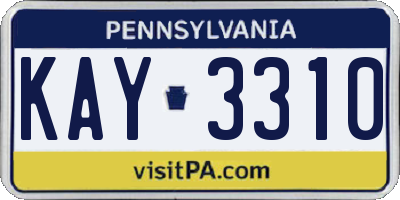 PA license plate KAY3310