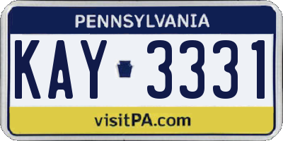 PA license plate KAY3331
