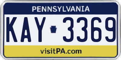 PA license plate KAY3369