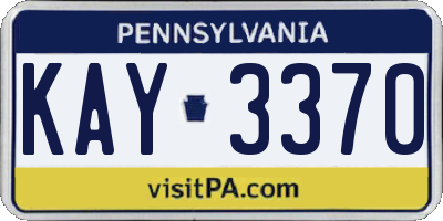 PA license plate KAY3370