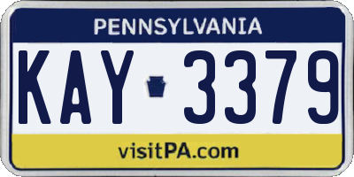 PA license plate KAY3379