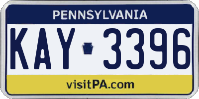 PA license plate KAY3396