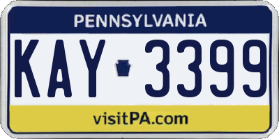 PA license plate KAY3399