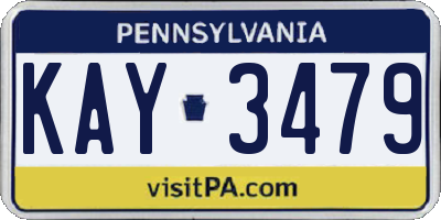 PA license plate KAY3479