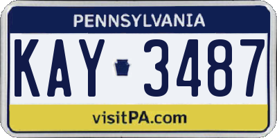 PA license plate KAY3487