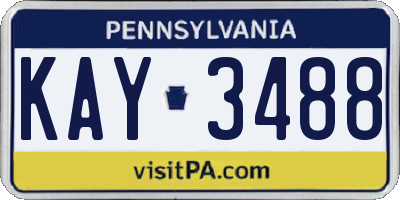 PA license plate KAY3488