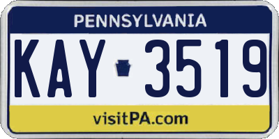 PA license plate KAY3519