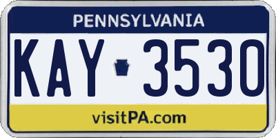 PA license plate KAY3530