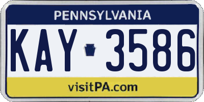PA license plate KAY3586