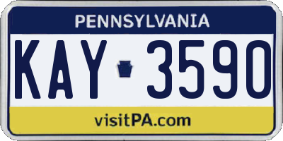 PA license plate KAY3590