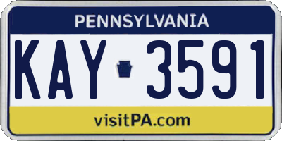 PA license plate KAY3591