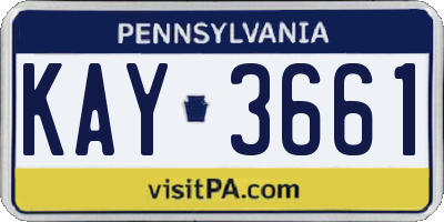 PA license plate KAY3661