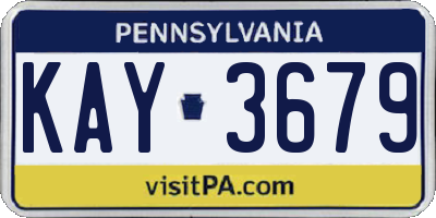 PA license plate KAY3679