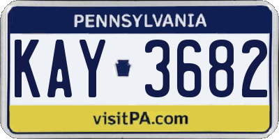 PA license plate KAY3682