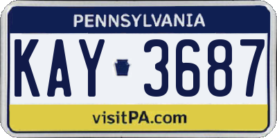 PA license plate KAY3687