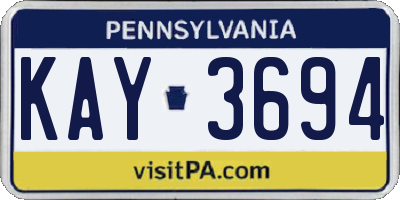 PA license plate KAY3694
