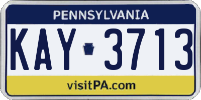 PA license plate KAY3713