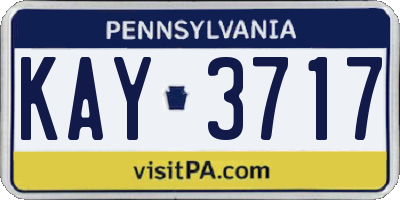 PA license plate KAY3717