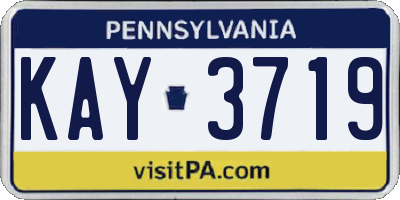 PA license plate KAY3719