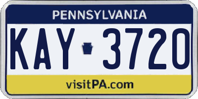 PA license plate KAY3720