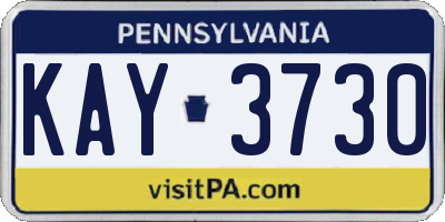 PA license plate KAY3730