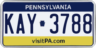 PA license plate KAY3788