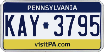 PA license plate KAY3795