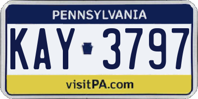 PA license plate KAY3797