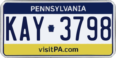 PA license plate KAY3798