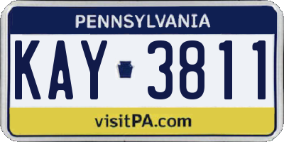 PA license plate KAY3811