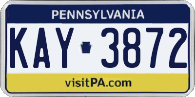 PA license plate KAY3872