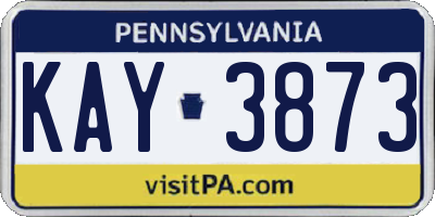 PA license plate KAY3873