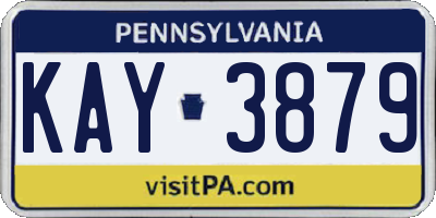 PA license plate KAY3879
