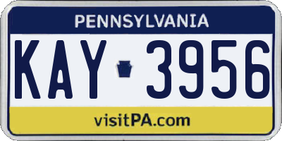 PA license plate KAY3956