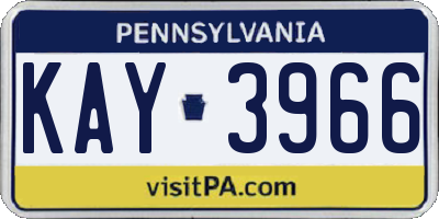 PA license plate KAY3966