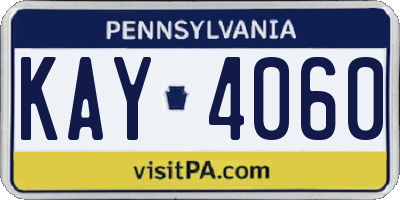 PA license plate KAY4060