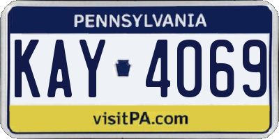 PA license plate KAY4069