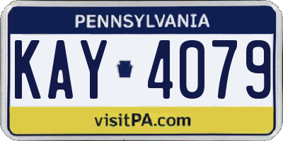 PA license plate KAY4079