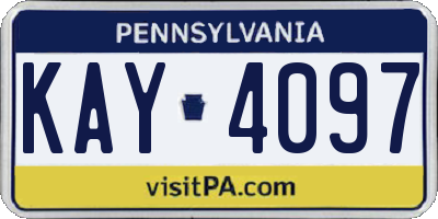 PA license plate KAY4097
