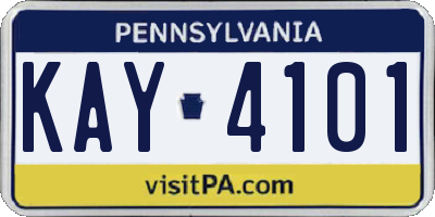 PA license plate KAY4101