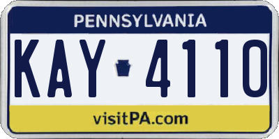 PA license plate KAY4110