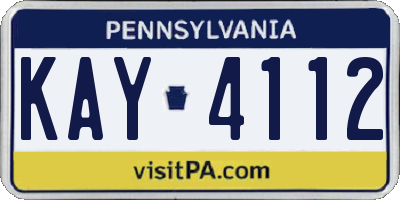 PA license plate KAY4112