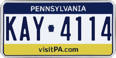 PA license plate KAY4114