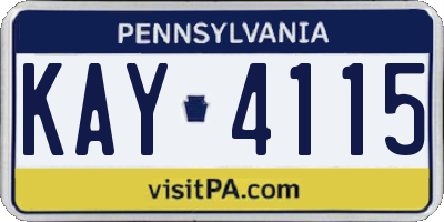 PA license plate KAY4115