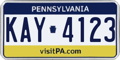 PA license plate KAY4123