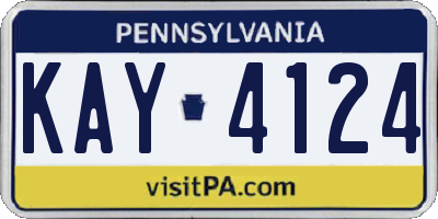 PA license plate KAY4124