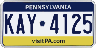PA license plate KAY4125