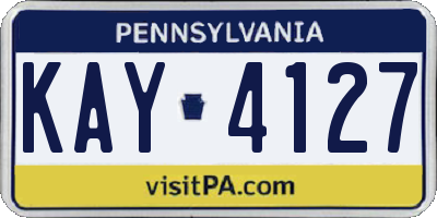 PA license plate KAY4127