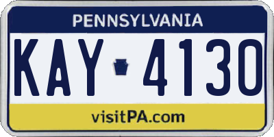 PA license plate KAY4130