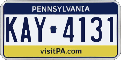PA license plate KAY4131